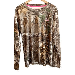 Realtree Long Sleeve Base Layer Shirt Girls Size XL Hunting Camo Layering